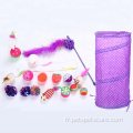 Purple Cat Tunnel Cat Toys Mouse Sisal